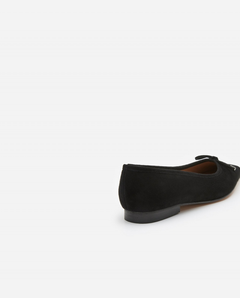 Baleriny Buty Flattered Monica Zamszowe Czarne | SPLVO21354