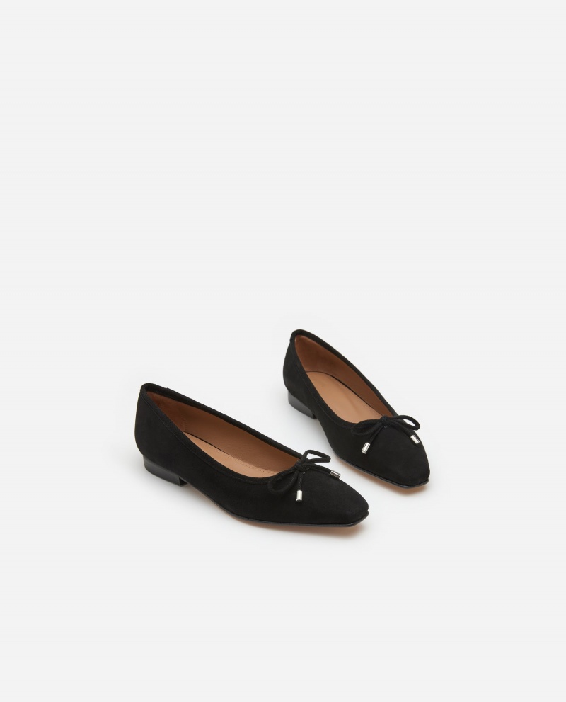 Baleriny Buty Flattered Monica Zamszowe Czarne | SPLVO21354