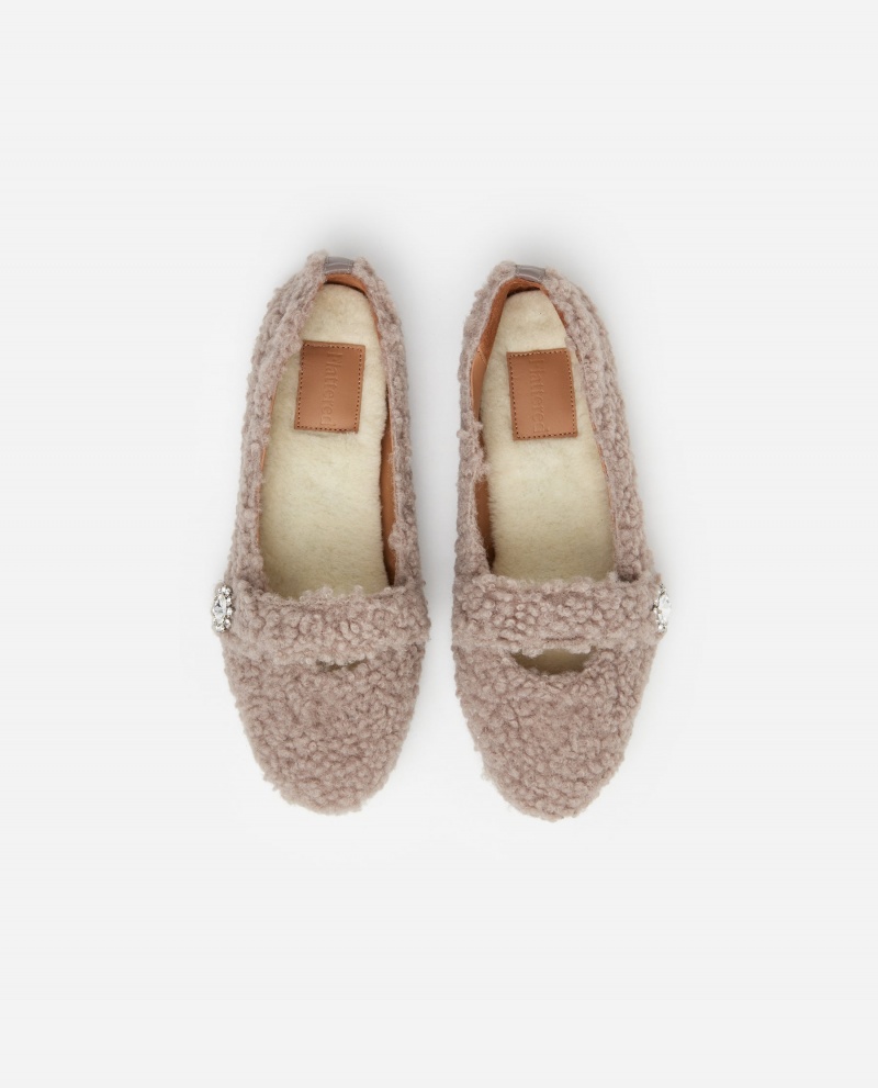 Buty Halowe Buty Flattered Norah Teddy Szare Brązowe | QPLUV12299