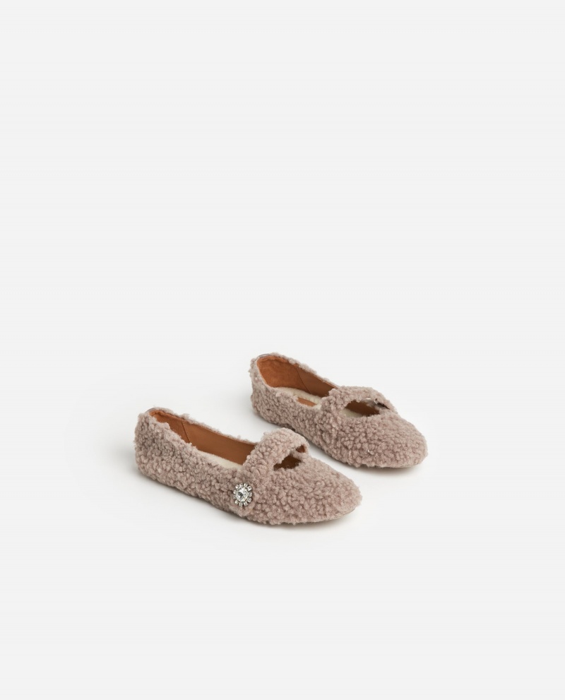 Buty Halowe Buty Flattered Norah Teddy Szare Brązowe | QPLUV12299