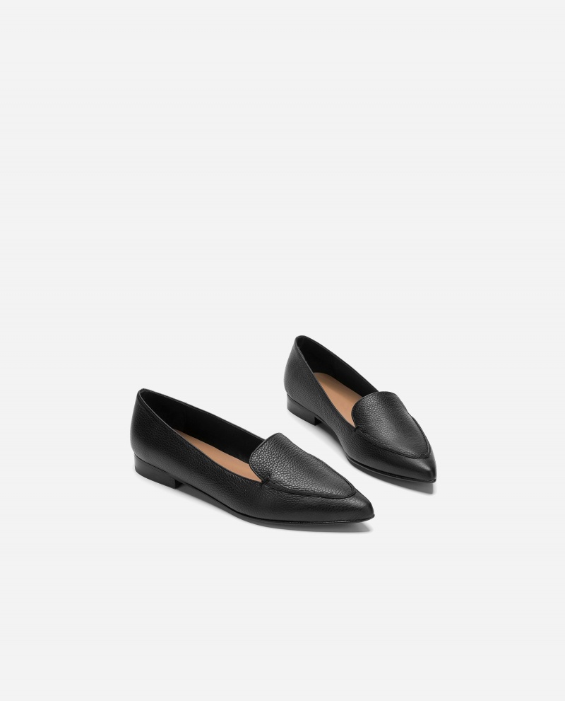 Loafersy Buty Flattered Alex Skórzane Czarne | APLDF58484