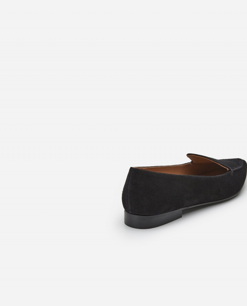 Loafersy Buty Flattered Alex Zamszowe Czarne | APLWC67943