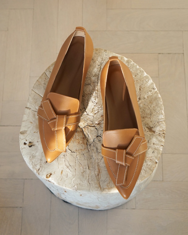 Loafersy Buty Flattered Ally Cognac Skórzane Brązowe | PLEAH40169