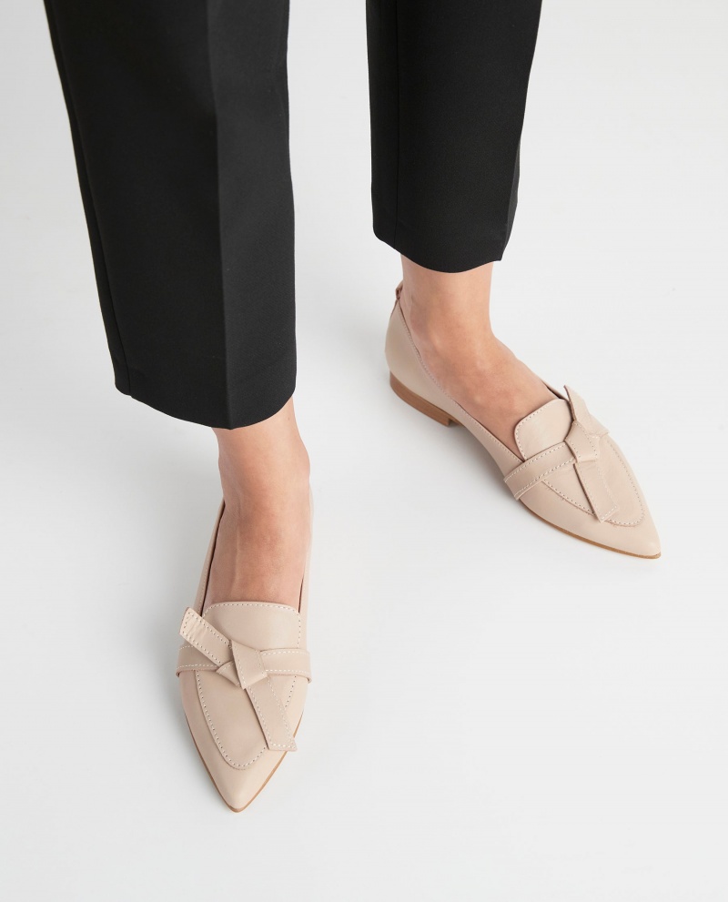 Loafersy Buty Flattered Ally Sand Skórzane Brązowe | PLXMI29219