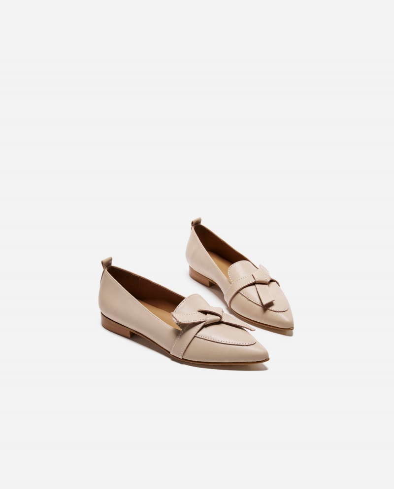 Loafersy Buty Flattered Ally Sand Skórzane Brązowe | PLXMI29219