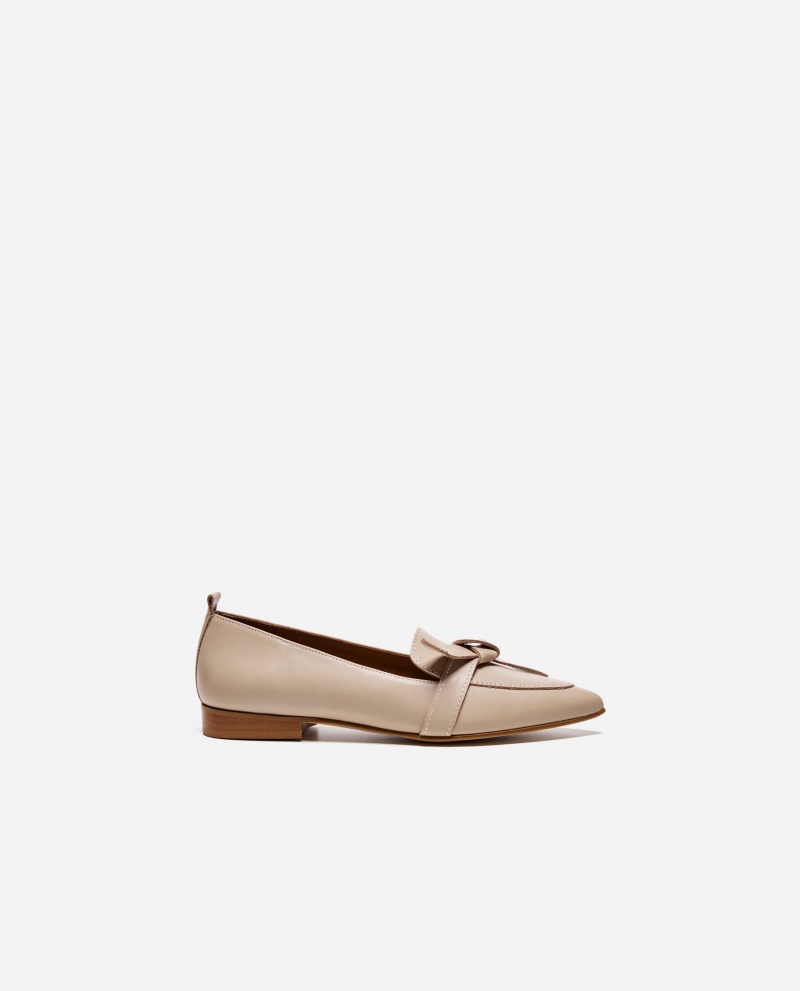 Loafersy Buty Flattered Ally Sand Skórzane Brązowe | PLXMI29219