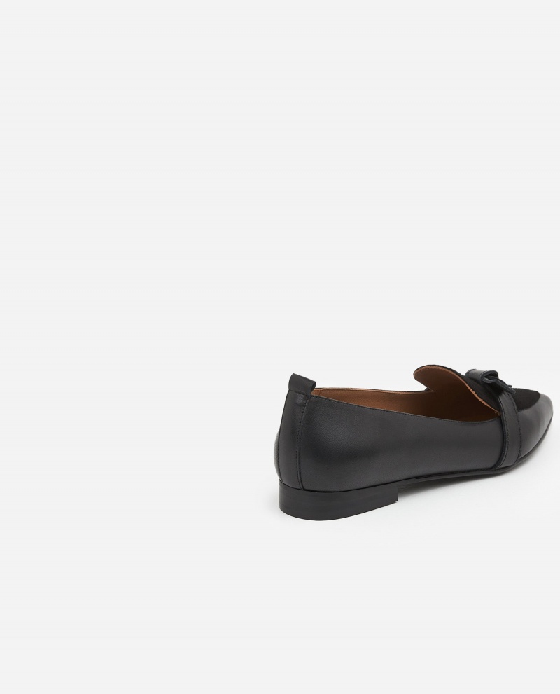 Loafersy Buty Flattered Ally Skórzane/Zamszowe Czarne | PLDYB74966