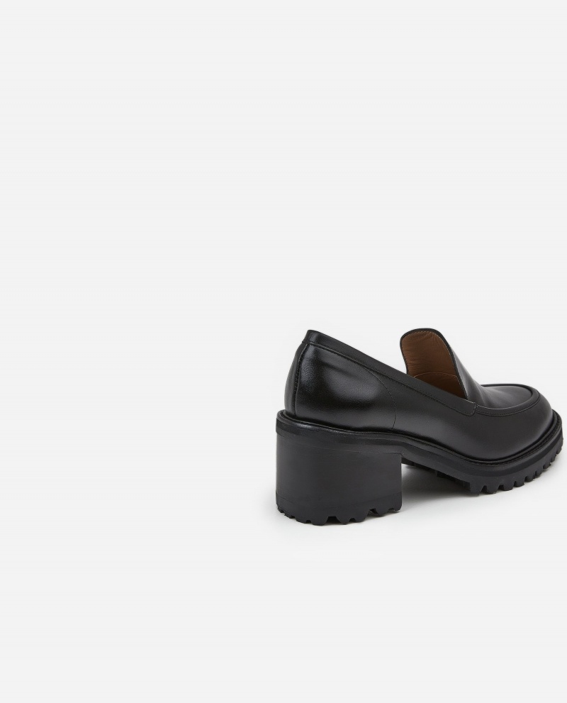 Loafersy Buty Flattered Saga Skórzane Czarne | XPLBH73491