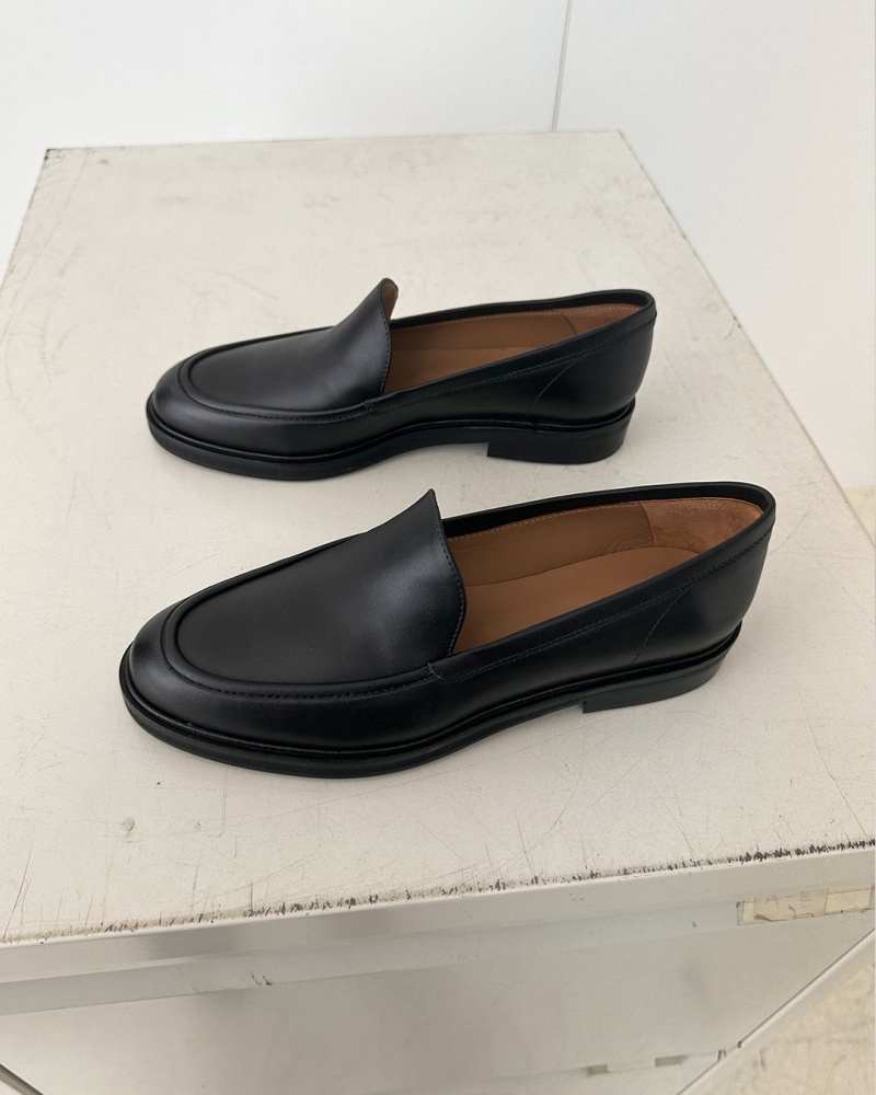 Loafersy Buty Flattered Sanna Skórzane Czarne | EPLVG46811