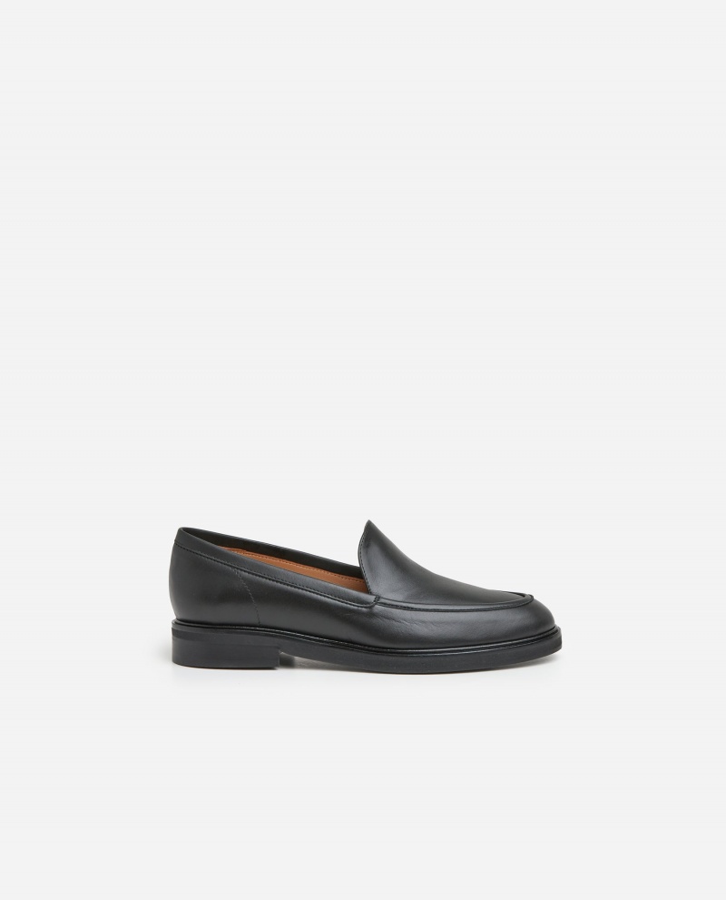 Loafersy Buty Flattered Sanna Skórzane Czarne | EPLVG46811