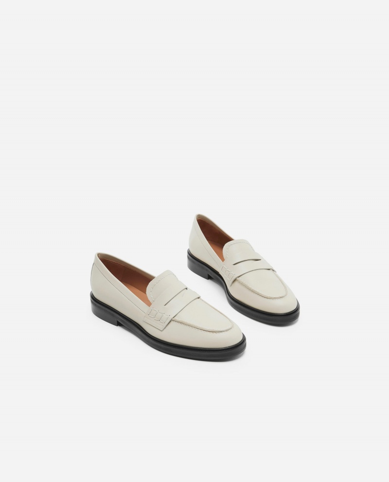 Loafersy Buty Flattered Sara Skórzane Białe | EPLHC76836