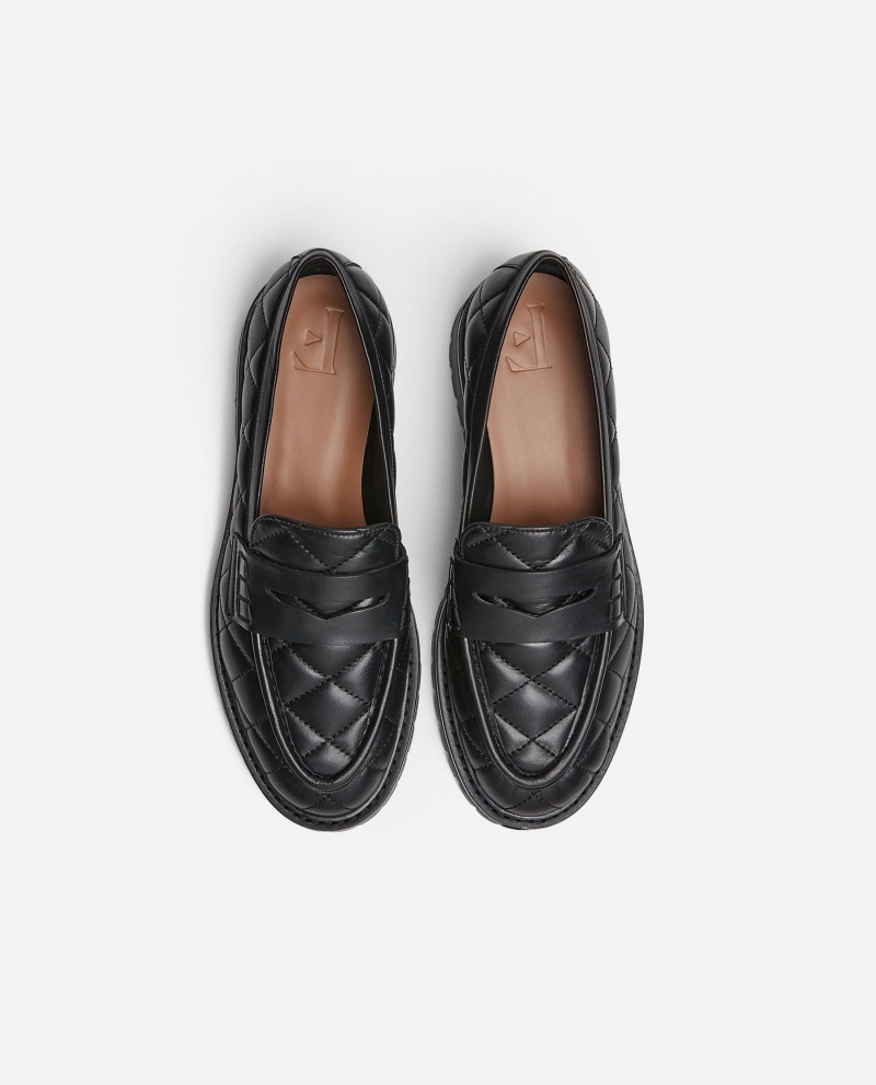 Loafersy Buty Flattered Signe Skórzane Czarne | PLXMI65465