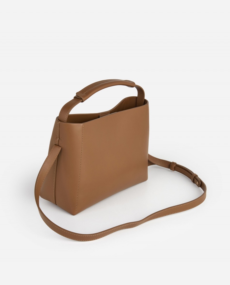 Torby Accessories Flattered Hedda Midi Handbag Skórzane Brązowe | PLJKU38005