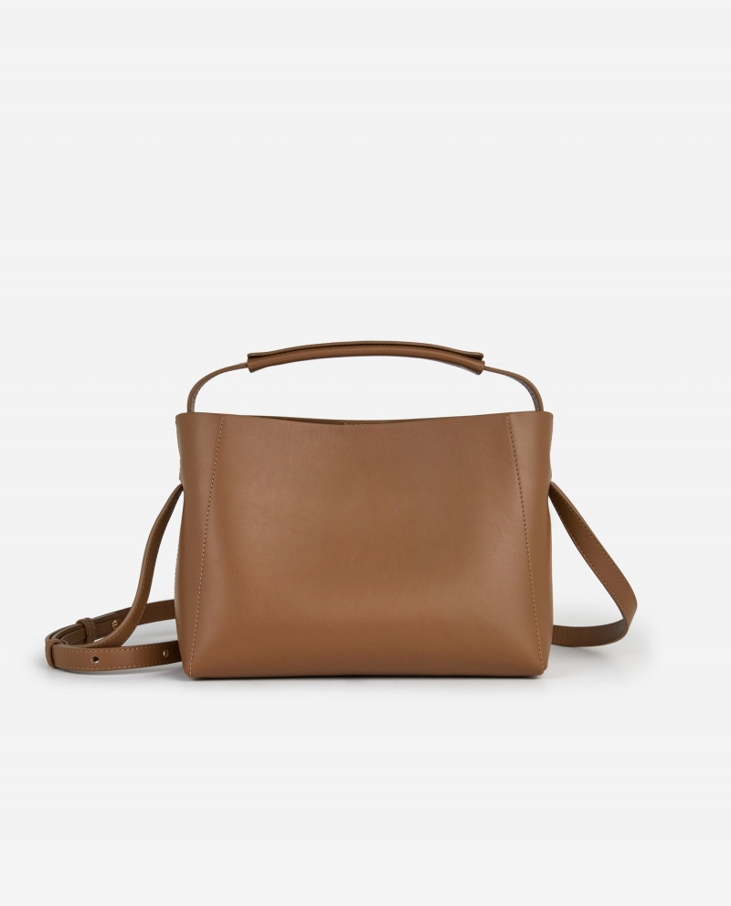 Torby Accessories Flattered Hedda Midi Handbag Skórzane Brązowe | PLJKU38005